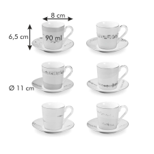 Tescoma myCOFFEE Eszpresszós csésze csészealjjal, 6 db, Romance bögrék, csészék