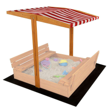  Tető a gyermek fa homokozóhoz Baby Mix 120x120 cm piros-fehér homokozó