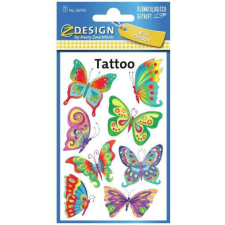  Tetoválás matrica szett, lepkék, pillangók 7,5x12cm csillámtetoválás