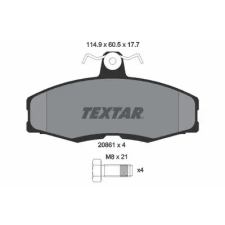 TEXTAR fékbetétkészlet, tárcsafék 2086105 autóalkatrész