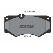 TEXTAR fékbetétkészlet, tárcsafék TEXTAR 2078401 autóalkatrész