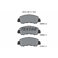 TEXTAR fékbetétkészlet, tárcsafék TEXTAR 2094901 autóalkatrész