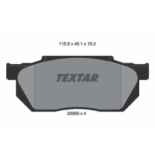 TEXTAR fékbetétkészlet, tárcsafék TEXTAR 2095901 autóalkatrész