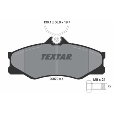 TEXTAR fékbetétkészlet, tárcsafék TEXTAR 2097904 autóalkatrész