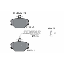 TEXTAR fékbetétkészlet, tárcsafék TEXTAR 2110005 autóalkatrész