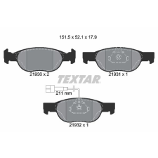 TEXTAR fékbetétkészlet, tárcsafék TEXTAR 2193002 autóalkatrész