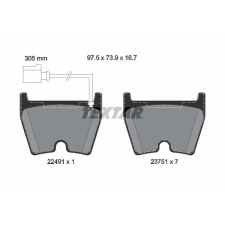 TEXTAR fékbetétkészlet, tárcsafék TEXTAR 2249101 autóalkatrész