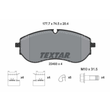 TEXTAR fékbetétkészlet, tárcsafék TEXTAR 2249301 autóalkatrész