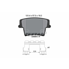 TEXTAR fékbetétkészlet, tárcsafék TEXTAR 2265001 autóalkatrész