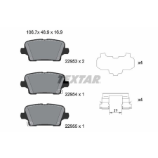 TEXTAR fékbetétkészlet, tárcsafék TEXTAR 2295301 autóalkatrész