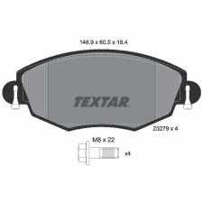 TEXTAR fékbetétkészlet, tárcsafék TEXTAR 2327904 autóalkatrész