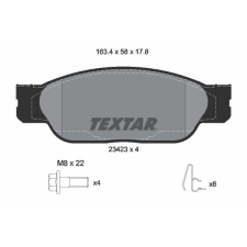 TEXTAR fékbetétkészlet, tárcsafék TEXTAR 2342301 autóalkatrész