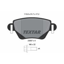 TEXTAR fékbetétkészlet, tárcsafék TEXTAR 2355701 autóalkatrész