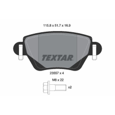 TEXTAR fékbetétkészlet, tárcsafék TEXTAR 2355702 autóalkatrész