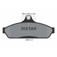 TEXTAR fékbetétkészlet, tárcsafék TEXTAR 2361401 autóalkatrész