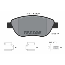 TEXTAR fékbetétkészlet, tárcsafék TEXTAR 2370803 autóalkatrész