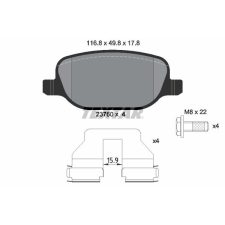 TEXTAR fékbetétkészlet, tárcsafék TEXTAR 2376001 autóalkatrész