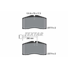 TEXTAR fékbetétkészlet, tárcsafék TEXTAR 2377301 autóalkatrész