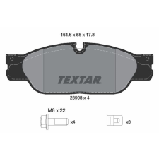 TEXTAR fékbetétkészlet, tárcsafék TEXTAR 2390801 autóalkatrész