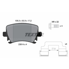 TEXTAR fékbetétkészlet, tárcsafék TEXTAR 2391402 autóalkatrész