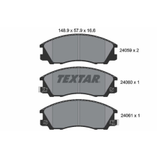 TEXTAR fékbetétkészlet, tárcsafék TEXTAR 2405901 autóalkatrész