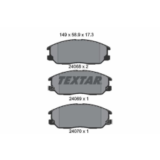 TEXTAR fékbetétkészlet, tárcsafék TEXTAR 2406801 autóalkatrész