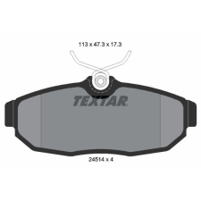 TEXTAR fékbetétkészlet, tárcsafék TEXTAR 2451401 autóalkatrész