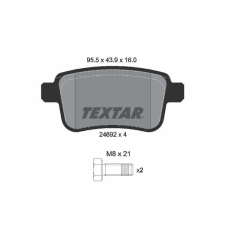 TEXTAR fékbetétkészlet, tárcsafék TEXTAR 2469204 autóalkatrész