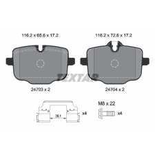TEXTAR fékbetétkészlet, tárcsafék TEXTAR 2470303 autóalkatrész
