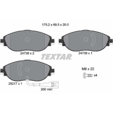 TEXTAR fékbetétkészlet, tárcsafék TEXTAR 2473803 autóalkatrész