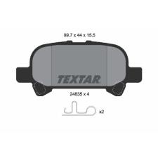 TEXTAR fékbetétkészlet, tárcsafék TEXTAR 2483501 autóalkatrész