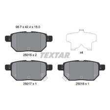 TEXTAR fékbetétkészlet, tárcsafék TEXTAR 2501601 autóalkatrész