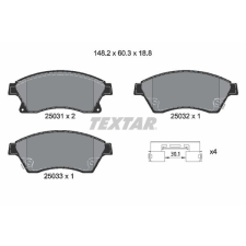 TEXTAR fékbetétkészlet, tárcsafék TEXTAR 2503101 autóalkatrész