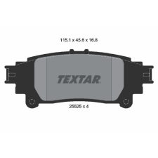 TEXTAR fékbetétkészlet, tárcsafék TEXTAR 2552501 autóalkatrész