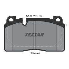 TEXTAR fékbetétkészlet, tárcsafék TEXTAR 2564305 autóalkatrész