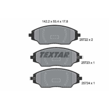 TEXTAR fékbetétkészlet, tárcsafék TEXTAR 2572201 autóalkatrész