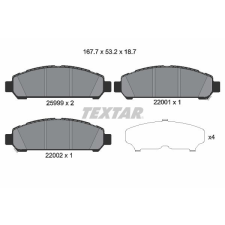TEXTAR fékbetétkészlet, tárcsafék TEXTAR 2599901 autóalkatrész