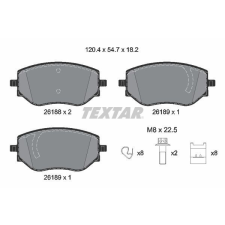 TEXTAR fékbetétkészlet, tárcsafék TEXTAR 2618801 autóalkatrész