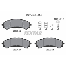 TEXTAR fékbetétkészlet, tárcsafék TEXTAR 2630001 autóalkatrész