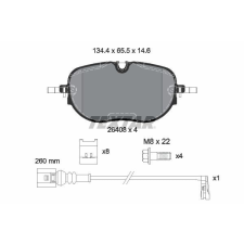 TEXTAR fékbetétkészlet, tárcsafék TEXTAR 2640801 autóalkatrész
