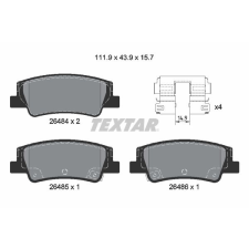 TEXTAR fékbetétkészlet, tárcsafék TEXTAR 2648401 autóalkatrész