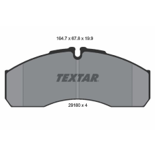 TEXTAR fékbetétkészlet, tárcsafék TEXTAR 2916002 autóalkatrész