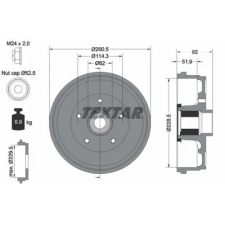 TEXTAR fékdob 94047500 autóalkatrész