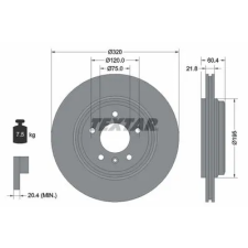 TEXTAR féktárcsa 92107003 autóalkatrész