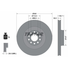 TEXTAR féktárcsa TEXTAR 92112505 féktárcsa