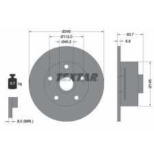 TEXTAR féktárcsa TEXTAR 92154303 féktárcsa