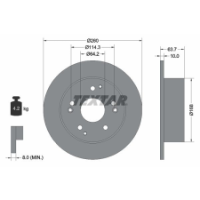 TEXTAR féktárcsa TEXTAR 92169703 autóalkatrész