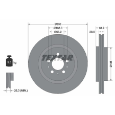 TEXTAR féktárcsa TEXTAR 92178303 féktárcsa