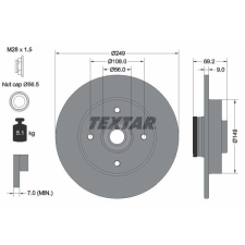 TEXTAR féktárcsa TEXTAR 92202103 féktárcsa