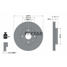 TEXTAR féktárcsa TEXTAR 92227303 féktárcsa